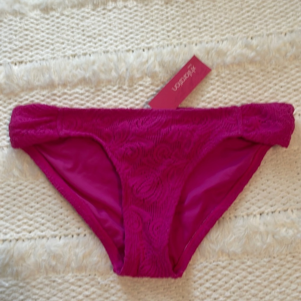 Pink bikini bottoms lace